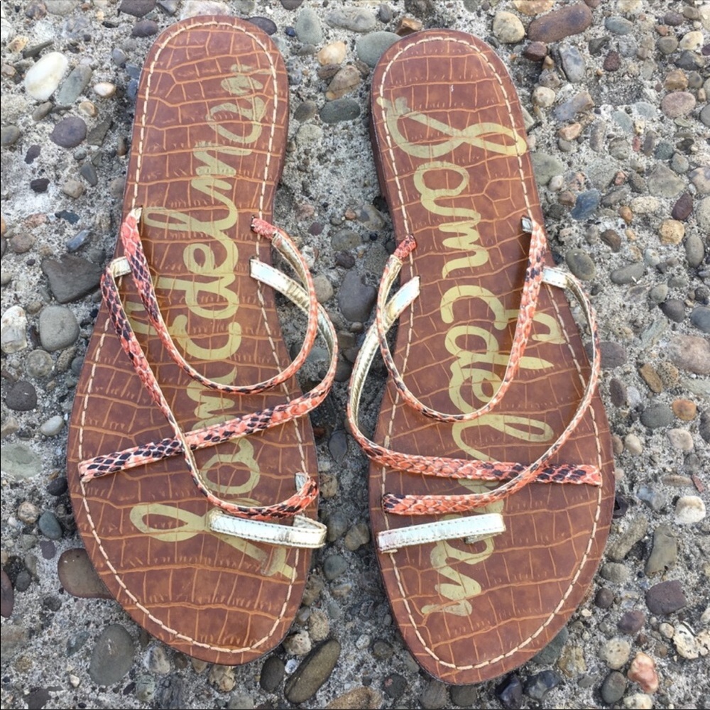 Sam Edelman Sandals 8.5 Flat Sandals Strappy Flats - Picture 1 of 4